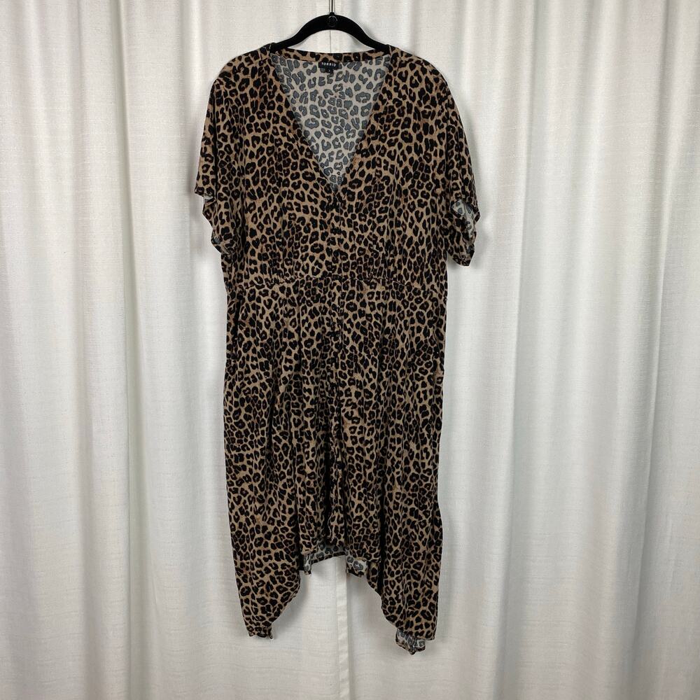 Torrid Brown Leopard Print Button Front Shirt Dre… - image 6